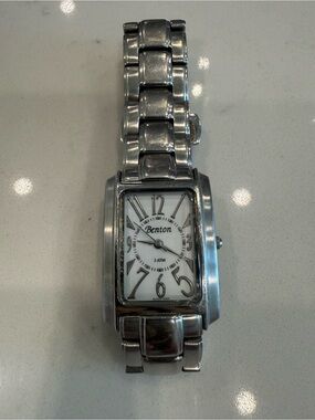 Benton Women’s Silver Stainless Steel Rectangular Watch - Silver Dial